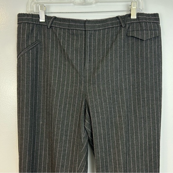 TIBI Grey and Pink Pinstripe Straight Leg Trouser Pants Size Medium - Picture 2 of 9
